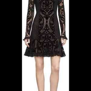 Guinevere Velvet Burnout Dress Black